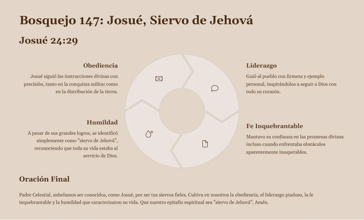 Página de Josué: bosquejo 147, Josué siervo de Jehová